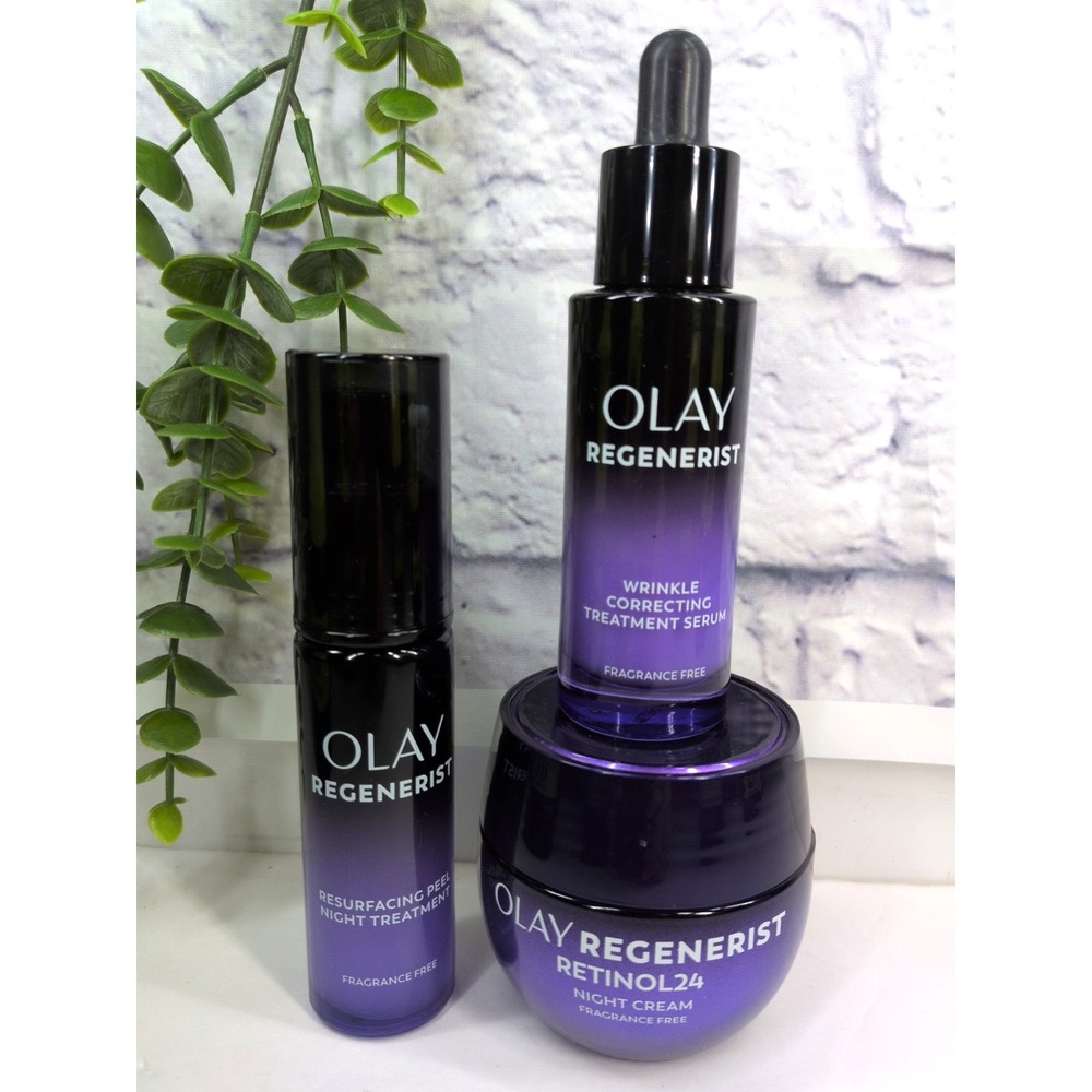 NEW 3💜Olay Regenerist Resurfacing Peel Night Wrinkle Correcting Serum Retinol24